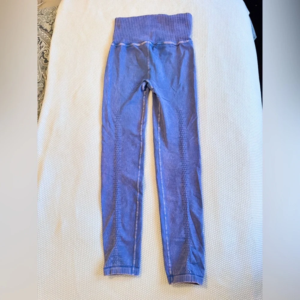 FP FREE PEOPLE MOVEMENT Good Karma Blue Pink High Waisted Leggings